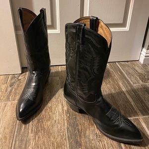 Mens Vintage Tony Lama Black Cowboy boots 13ee
